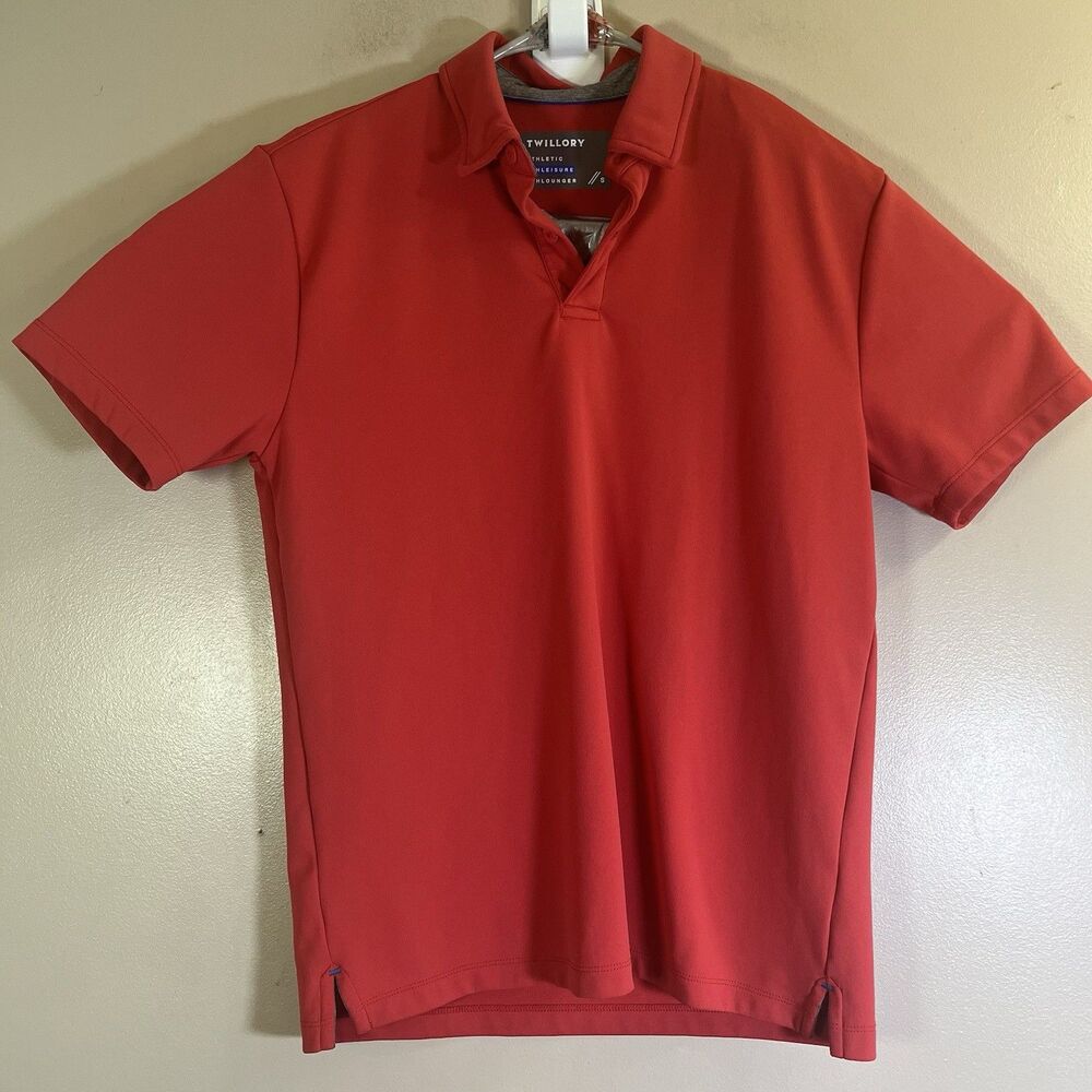 Twillory Polo Shirt Mens Small Red Performance Athleisure Short Sleeve Golf